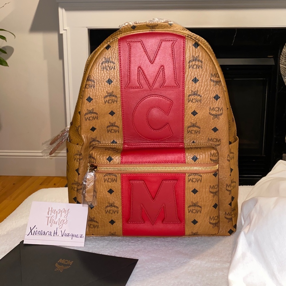 MCM Stark Logo Stripe backpack medium